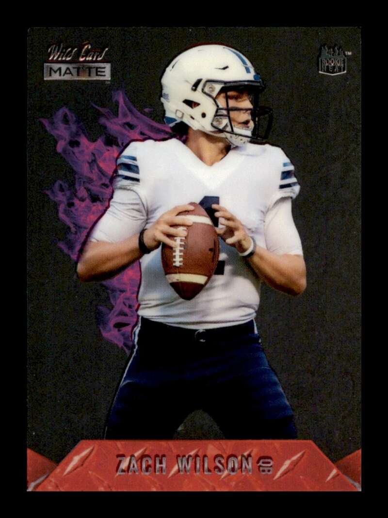 Load image into Gallery viewer, 2021 Wild Card Matte Rookie Heat Purple Zach Wilson #MRHR-5 BYU Cougars Rookie RC Image 1
