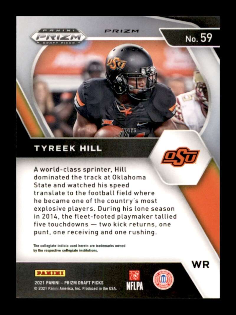 Load image into Gallery viewer, 2021 Panini Prizm Draft Red White Blue Prizm Tyreek Hill #59 Oklahoma State Cowboys  Image 2
