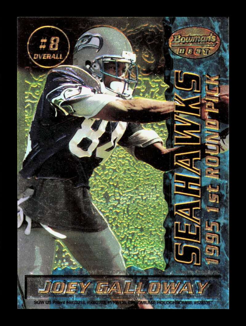 Load image into Gallery viewer, 1995 Bowman&#39;s Best Mirror Image Sam Adams Joey Galloway #8 Seattle Seahawks Rookie RC  Image 1
