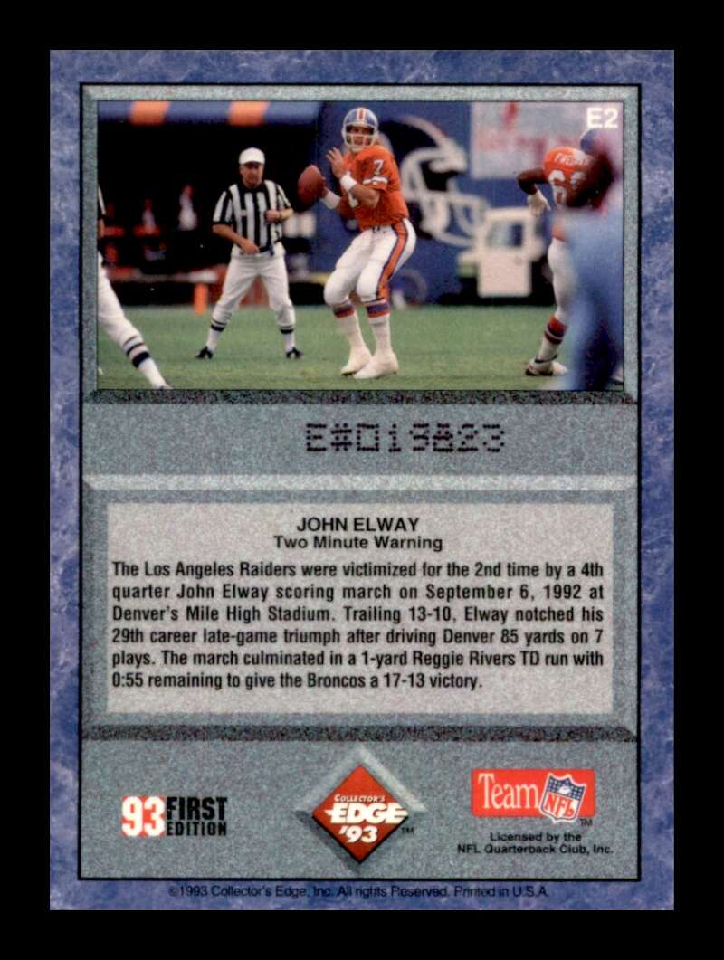 Load image into Gallery viewer, 1993 Collector&#39;s Edge Elway Prisms John Elway #E2 Denver Broncos  Image 2
