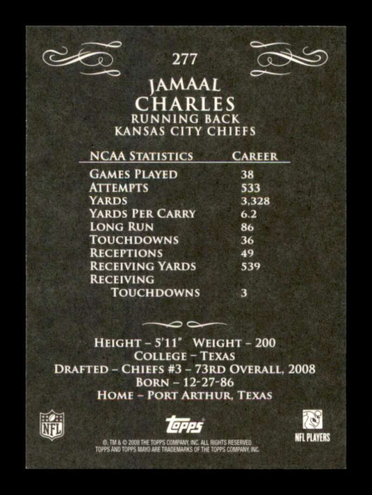 2008 Topps Mayo Jamaal Charles