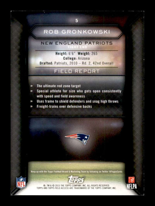 2015 Topps Field Access Rob Gronkowski