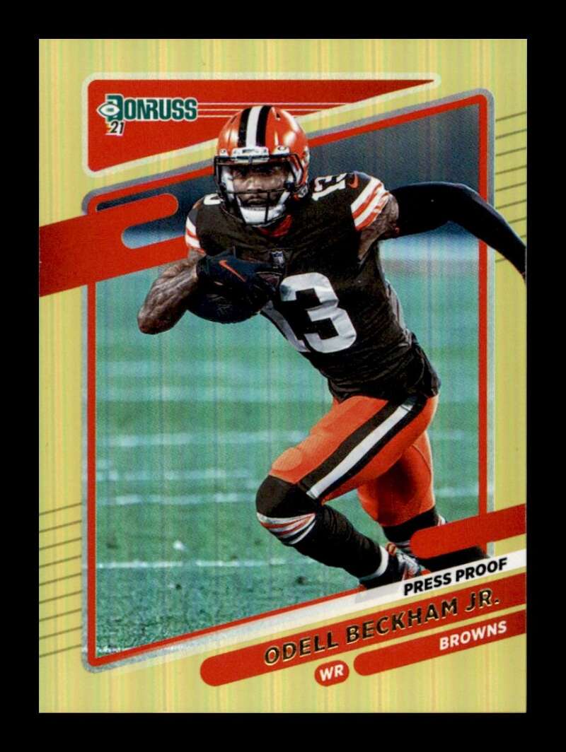 Load image into Gallery viewer, 2021 Donruss Press Proof Premium Gold Holo Odell Beckham Jr. #198 Cleveland Browns  Image 1
