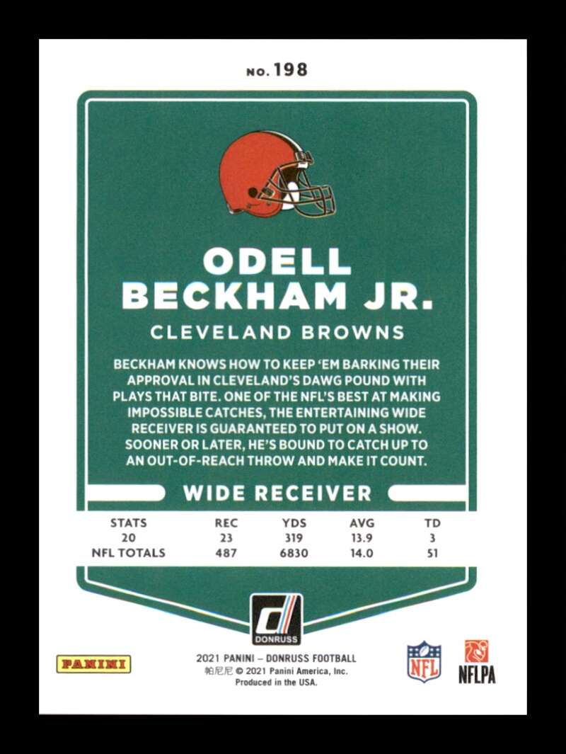 Load image into Gallery viewer, 2021 Donruss Press Proof Premium Gold Holo Odell Beckham Jr. #198 Cleveland Browns  Image 2
