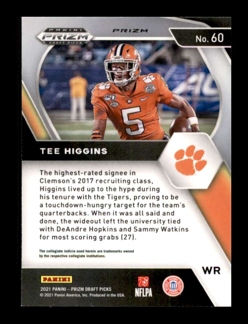 Load image into Gallery viewer, 2021 Panini Prizm Draft Red Ice Prizm Tee Higgins #60 Clemson Tigers  Image 2
