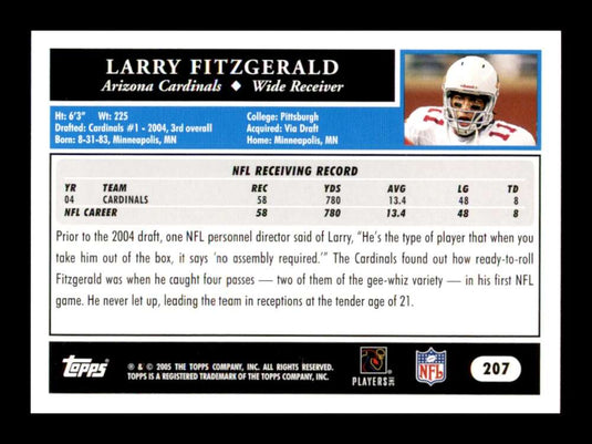 2005 Topps Larry Fitzgerald