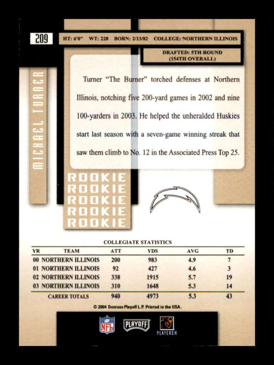 2004 Playoff Prestige Michael Turner 