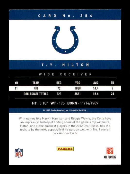 2012 Panini Prestige T.Y. Hilton