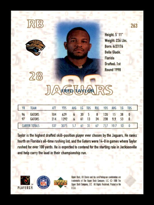 1998 UD Choice Fred Taylor 