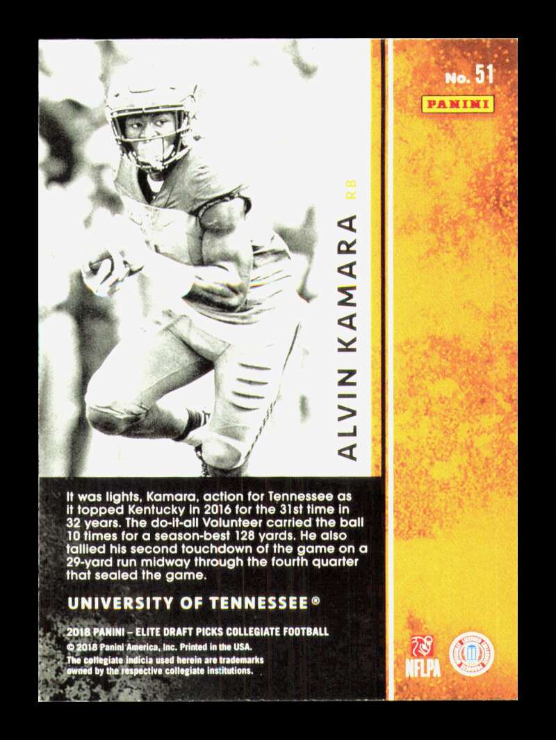 Load image into Gallery viewer, 2018 Panini Elite Draft Alvin Kamara #51 Tennessee Volunteers  Image 2
