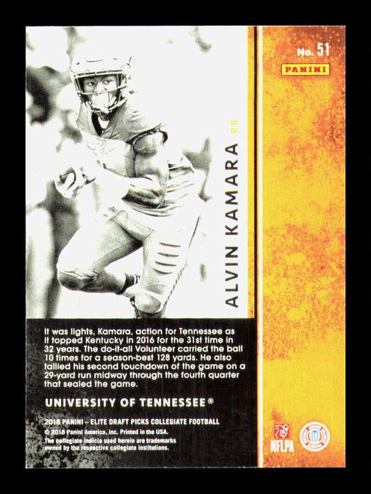 2018 Panini Elite Draft Alvin Kamara 