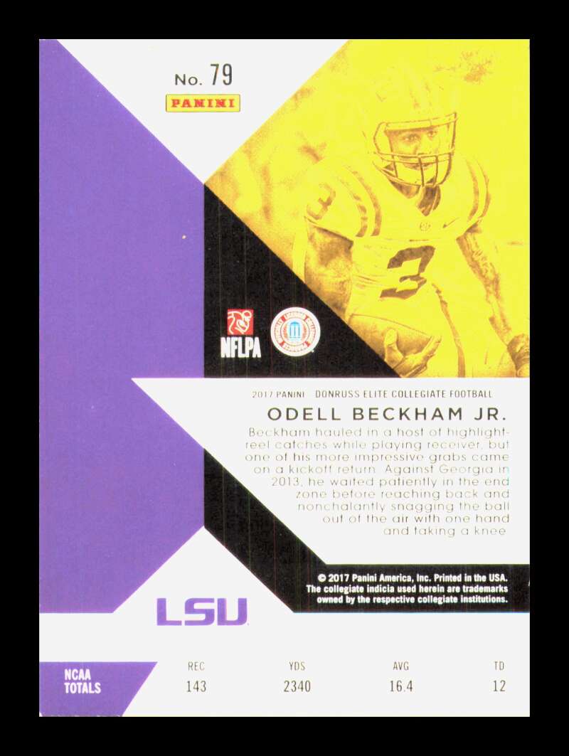 Load image into Gallery viewer, 2017 Panini Elite Draft Odell Beckham Jr. #79 LSU Tigers  Image 2
