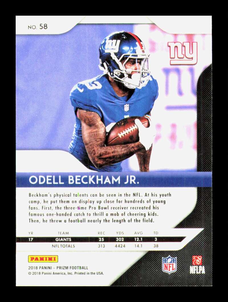 Load image into Gallery viewer, 2018 Panini Prizm Odell Beckham Jr. #58 New York Giants  Image 2
