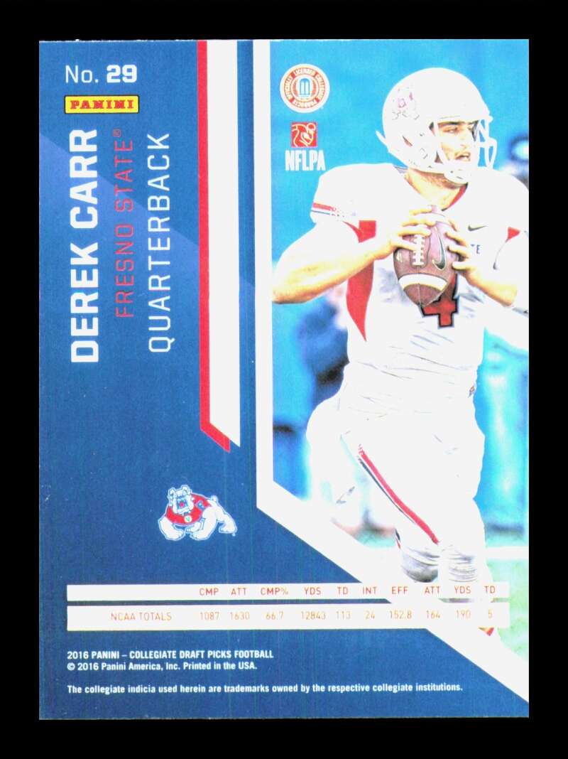 Load image into Gallery viewer, 2016 Panini Prizm Draft Derek Carr #29 Fresno State Bulldogs  Image 2
