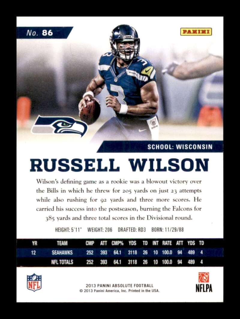 Load image into Gallery viewer, 2013 Panini Absolute Russell Wilson #86 Seattle Seahawks  Image 2
