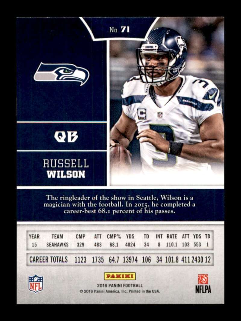 Load image into Gallery viewer, 2016 Panini Russell Wilson #71 Seattle Seahawks  Image 2
