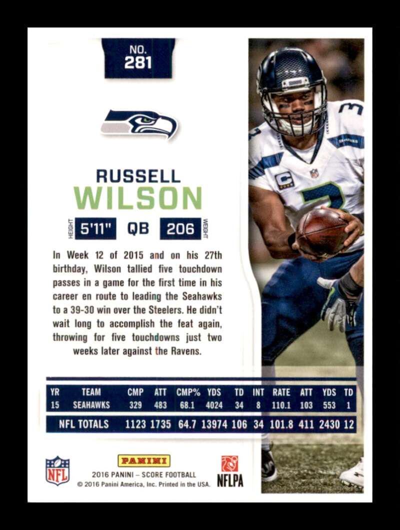 Load image into Gallery viewer, 2016 Score Russell Wilson #281 Seattle Seahawks  Image 2
