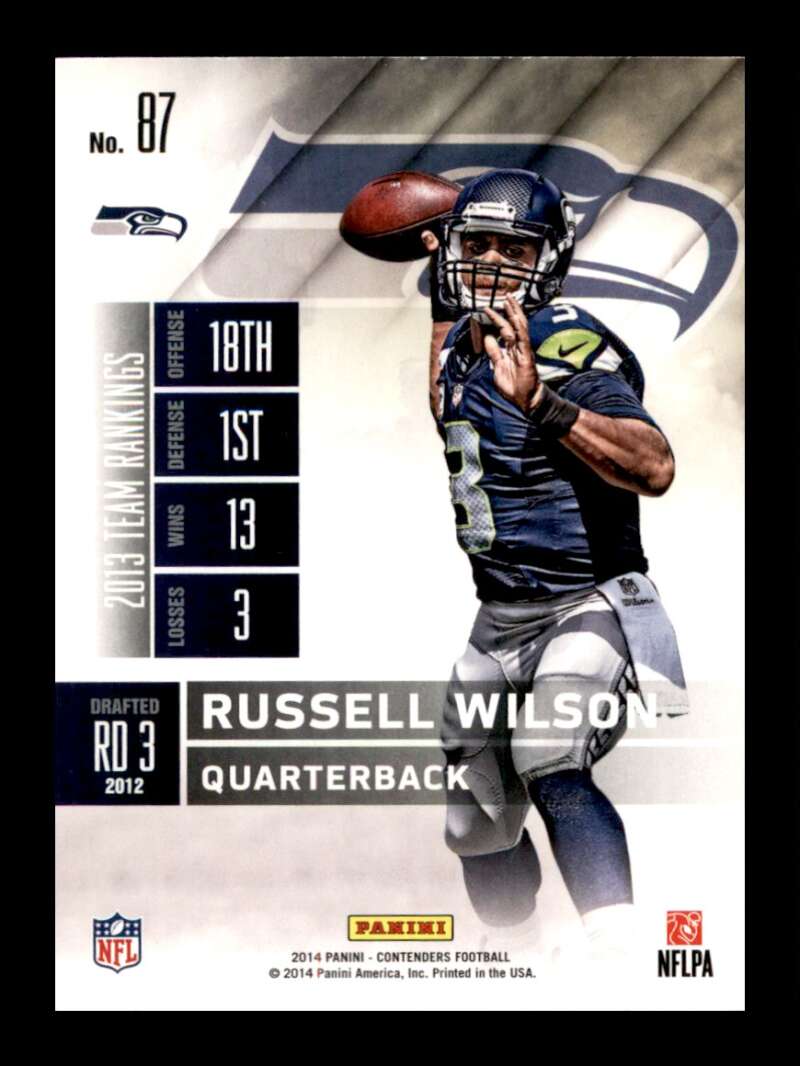 Load image into Gallery viewer, 2014 Panini Contenders Season Ticket Russell Wilson #87 Seattle Seahawks  Image 2
