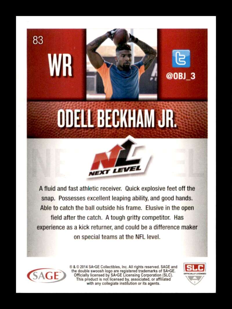 Load image into Gallery viewer, 2014 SAGE Hit Odell Beckham Jr. #83 LSU Tigers Rookie RC  Image 2
