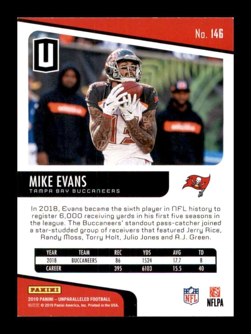 Load image into Gallery viewer, 2019 Panini Unparalleled Mike Evans #146 Tampa Bay Buccaneers  Image 2
