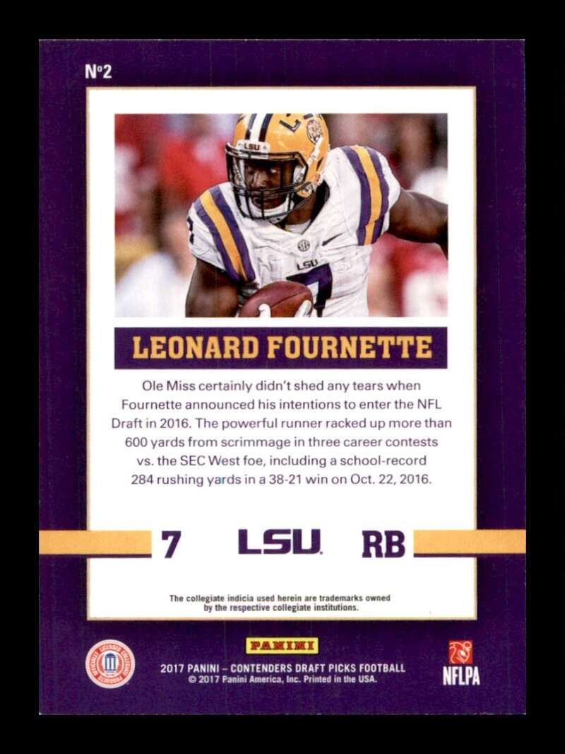 Load image into Gallery viewer, 2017 Contenders Draft School Colors Leonard Fournette #2 LSU Tigers Rookie RC Image 2
