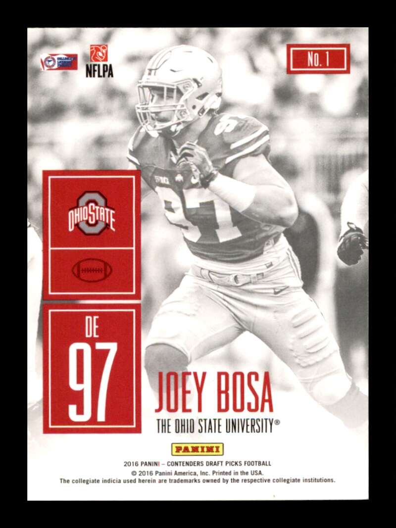 Load image into Gallery viewer, 2016 Contenders Draft Game Day Tickets Joey Bosa #1 Ohio State Buckeyes Rookie RC Image 2
