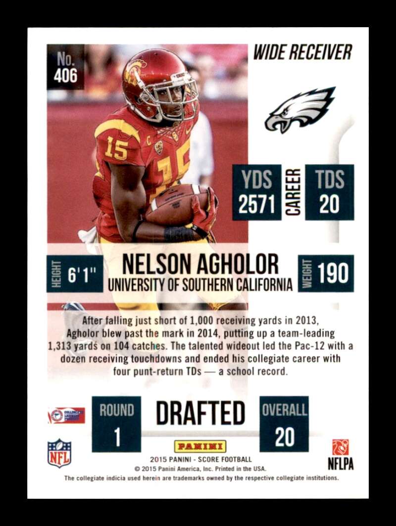 Load image into Gallery viewer, 2015 Score Nelson Agholor #406 Philadelphia Eagles Rookie RC  Image 2
