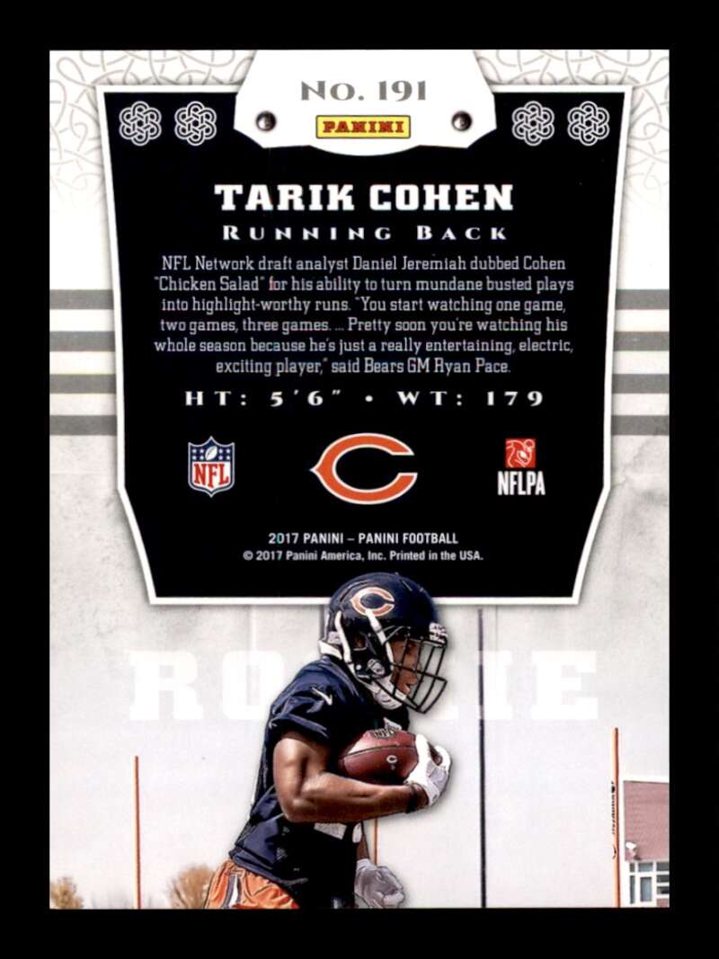 Load image into Gallery viewer, 2017 Panini Tarik Cohen #191 Chicago Bears Rookie RC  Image 2
