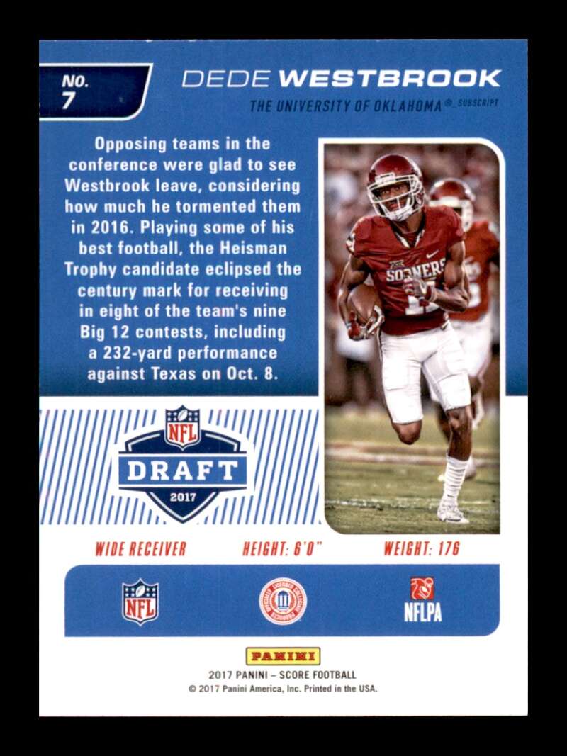 Load image into Gallery viewer, 2017 Score NFL Draft Dede Westbrook #7 Oklahoma Sooners Rookie RC Image 2
