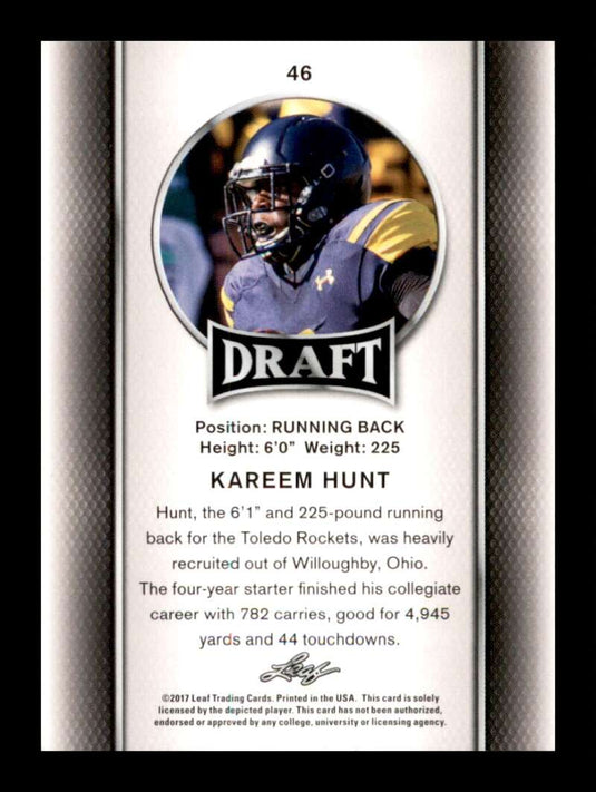 2017 Leaf Draft Kareem Hunt