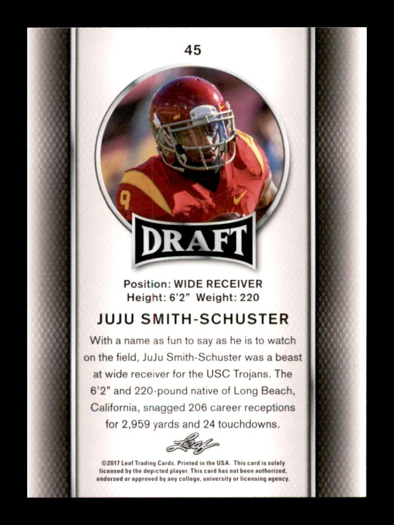 Load image into Gallery viewer, 2017 Leaf Draft JuJu Smith-Schuster #45 Pittsburgh Steelers Rookie RC  Image 2
