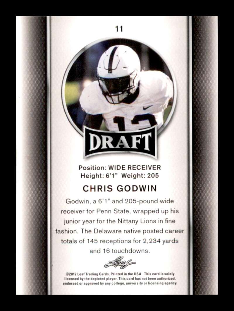 Load image into Gallery viewer, 2017 Leaf Draft Chris Godwin #11 Tampa Bay Buccaneers Rookie RC Image 2
