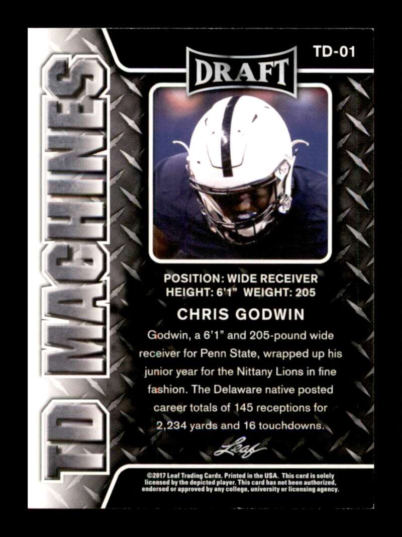 Load image into Gallery viewer, 2017 Leaf Draft TD Machines Chris Godwin #TD-01 Tampa Bay Buccaneers Rookie RC Image 2
