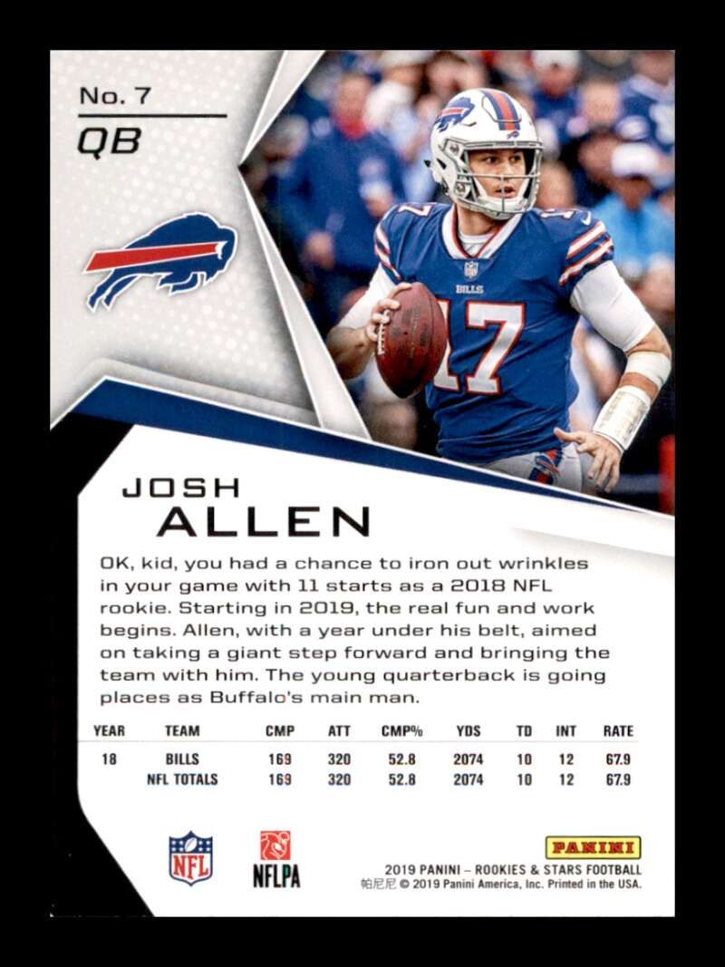 Load image into Gallery viewer, 2019 Panini Rookies &amp; Stars Green Josh Allen #7 Buffalo Bills  Image 2
