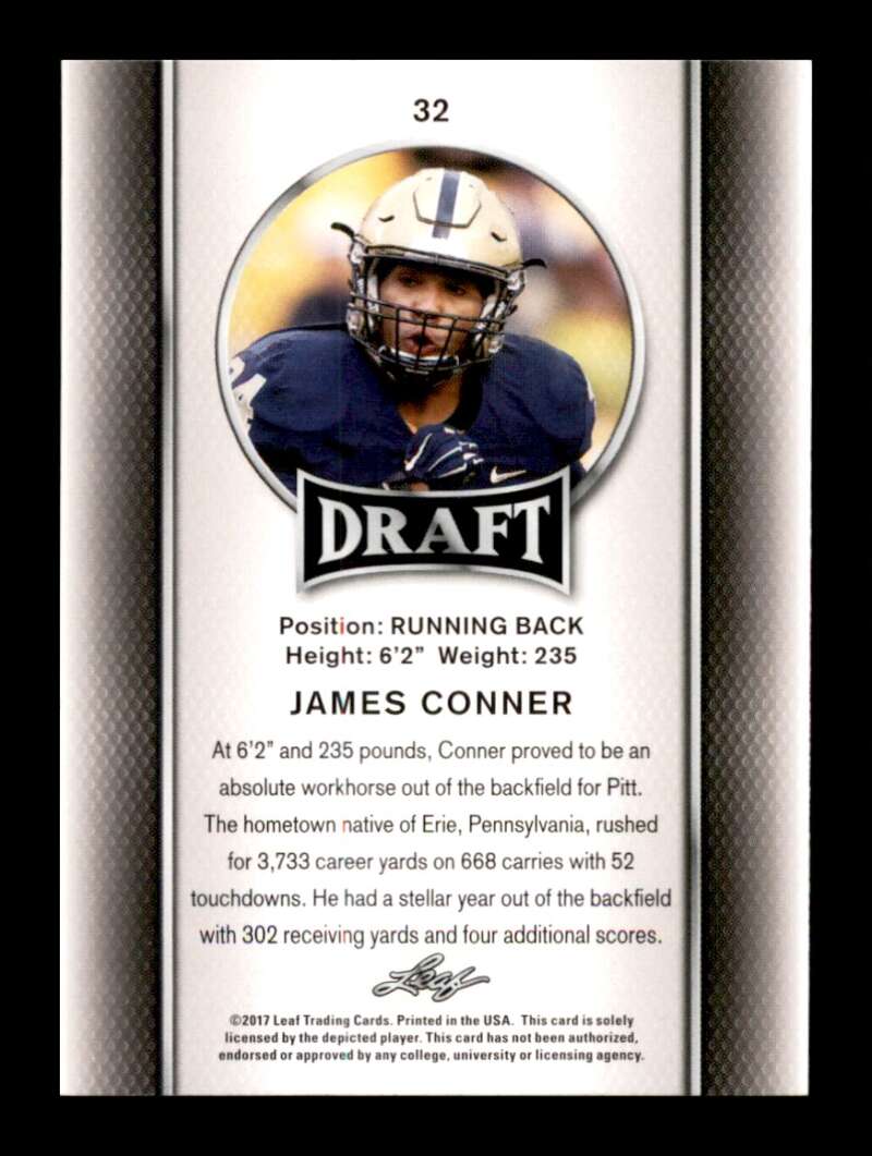 Load image into Gallery viewer, 2017 Leaf Draft James Conner #32 Pittsburgh Steelers Rookie RC Image 2
