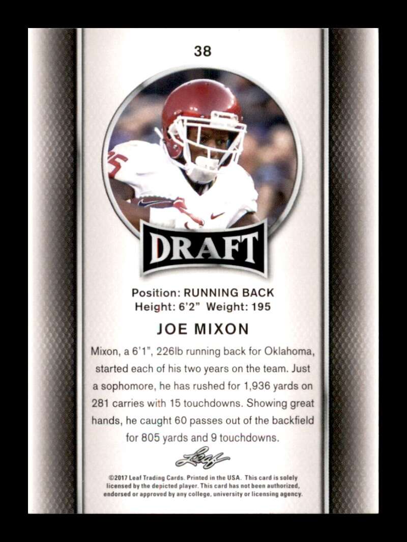 Load image into Gallery viewer, 2017 Leaf Draft Joe Mixon #38 Cincinnati Bengals Rookie RC Image 2
