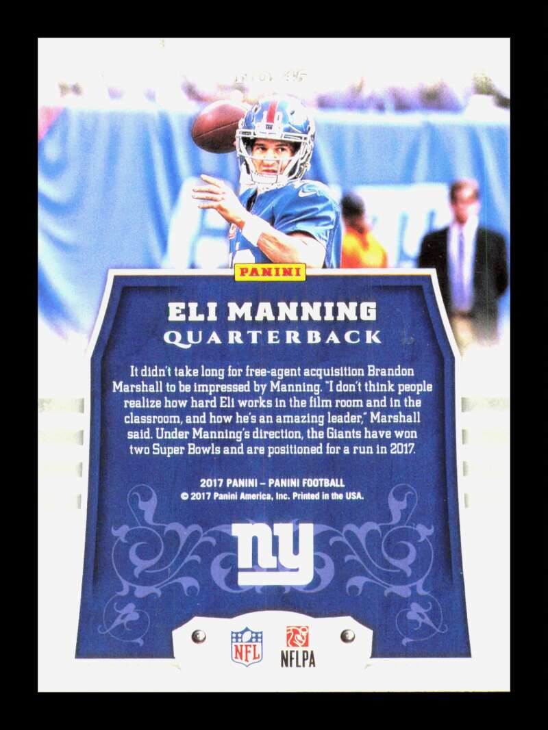 Load image into Gallery viewer, 2017 Panini Eli Manning #45 New York Giants  Image 2
