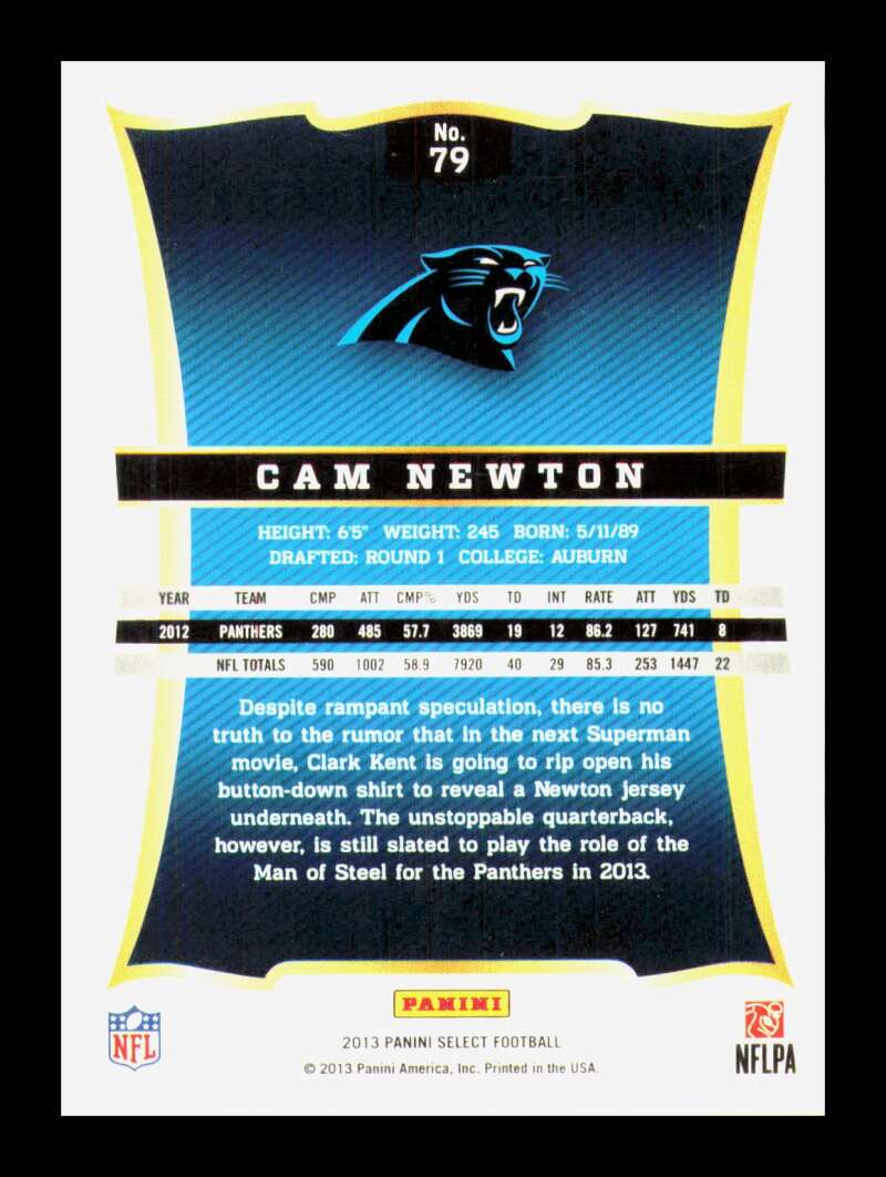 Load image into Gallery viewer, 2013 Panini Select Cam Newton #79 Carolina Panthers  Image 2
