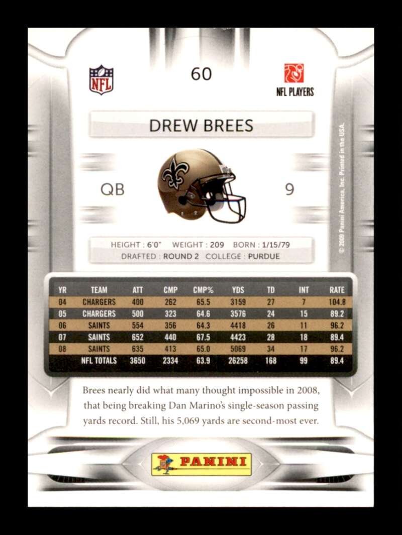 Load image into Gallery viewer, 2009 Playoff Prestige Drew Brees #60 New Orleans Saints  Image 2
