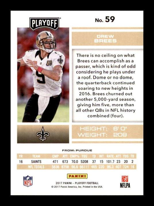 2017 Panini Playoff Drew Brees