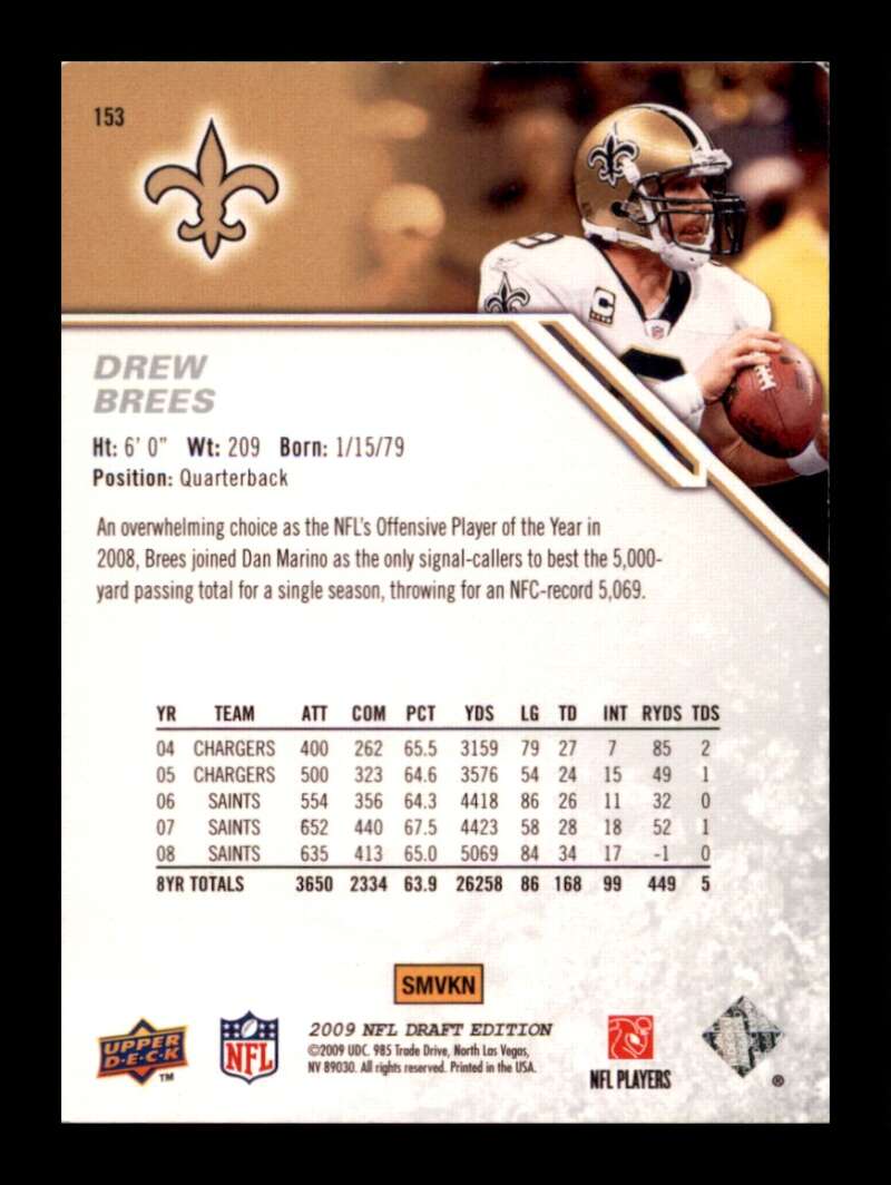 Load image into Gallery viewer, 2009 Upper Deck Draft Edition Drew Brees #153 New Orleans Saints  Image 2
