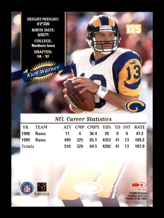 2000 Donruss Kurt Warner