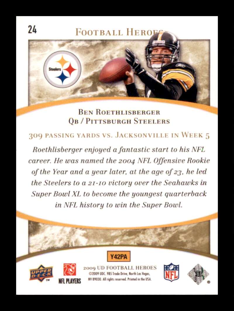 Load image into Gallery viewer, 2009 Upper Deck Heroes Ben Roethlisberger #24 Pittsburgh Steelers  Image 2
