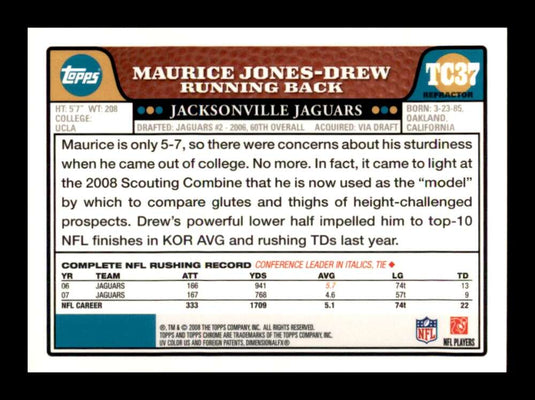 2008 Topps Chrome Refractor Maurice Jones-Drew 