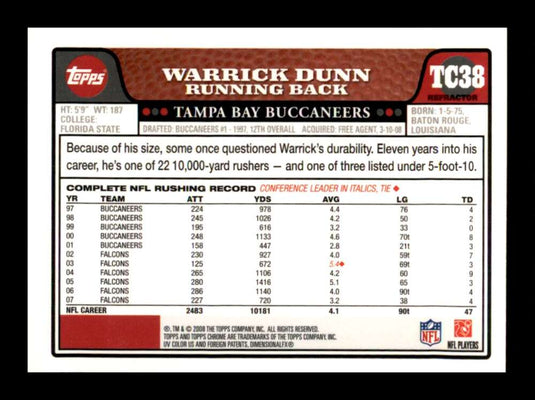 2008 Topps Chrome Refractor Warrick Dunn