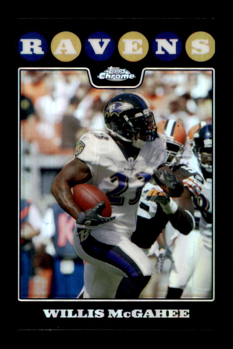 Load image into Gallery viewer, 2008 Topps Chrome Refractor Willis McGahee #TC53 Baltimore Ravens Image 1
