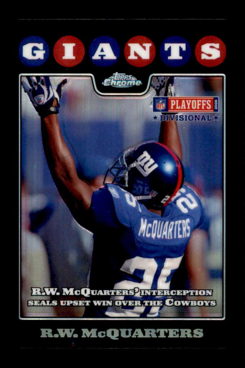 Load image into Gallery viewer, 2008 Topps Chrome Refractor R.W. McQuarters #TC156 Image 1
