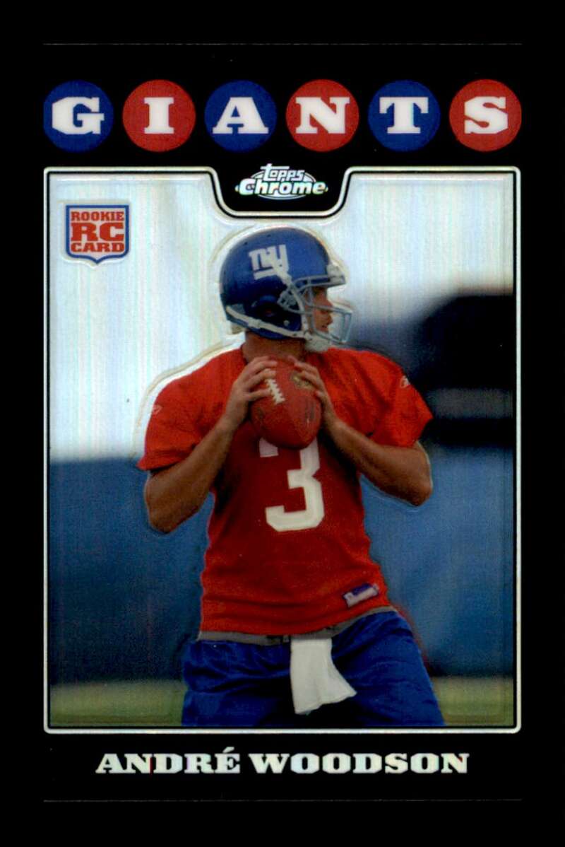 Load image into Gallery viewer, 2008 Topps Chrome Refractor Andre Woodson #TC168 New York Giants Rookie RC Image 1
