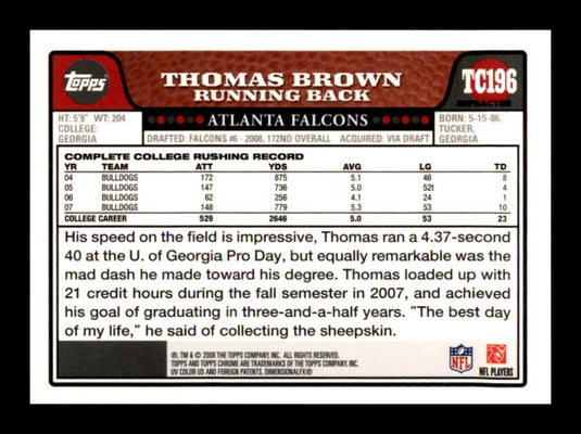 2008 Topps Chrome Refractor Thomas Brown