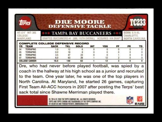 2008 Topps Chrome Refractor Dre Moore